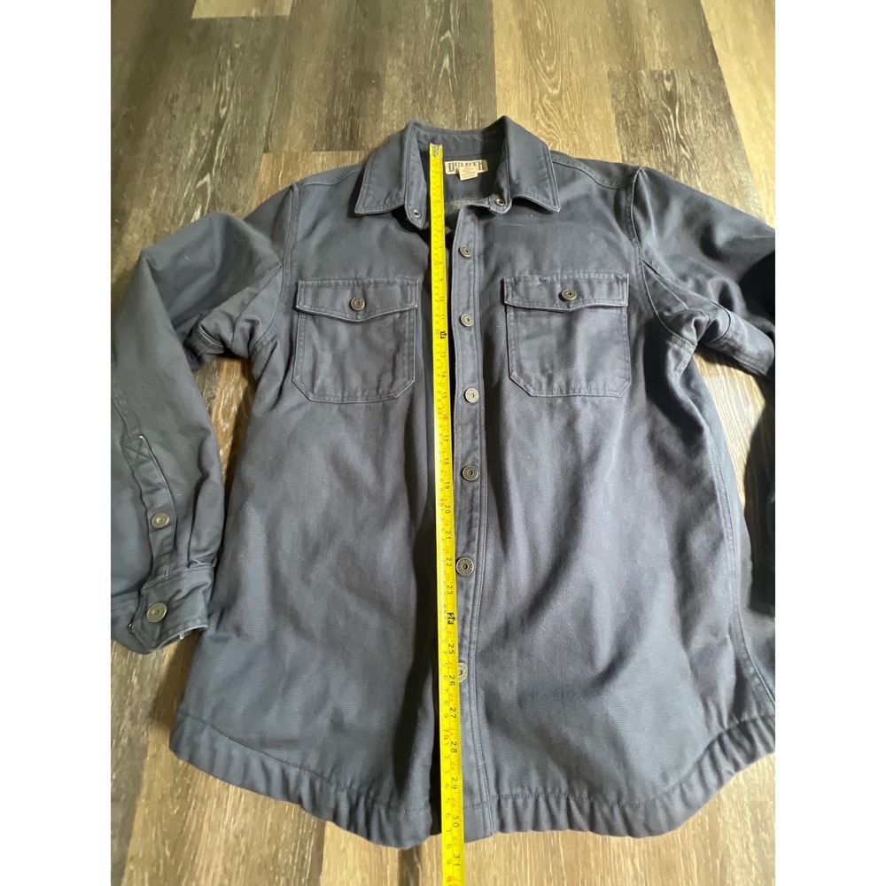 Duluth Trading Co Shirt Jacket Mens Large Gray Excellent Fleece Lined Canvas - Picture 4 of 6